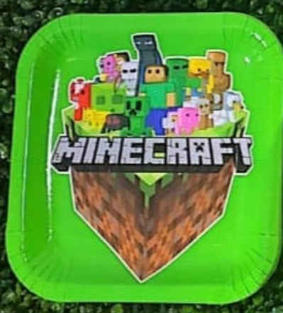 Mine Craft Big Square Plates 10pc